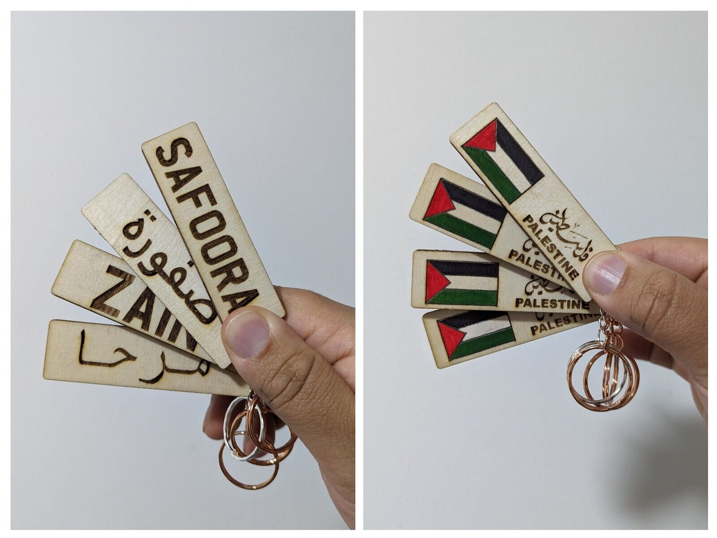 Personalised Name Engraved Palestine Keyring