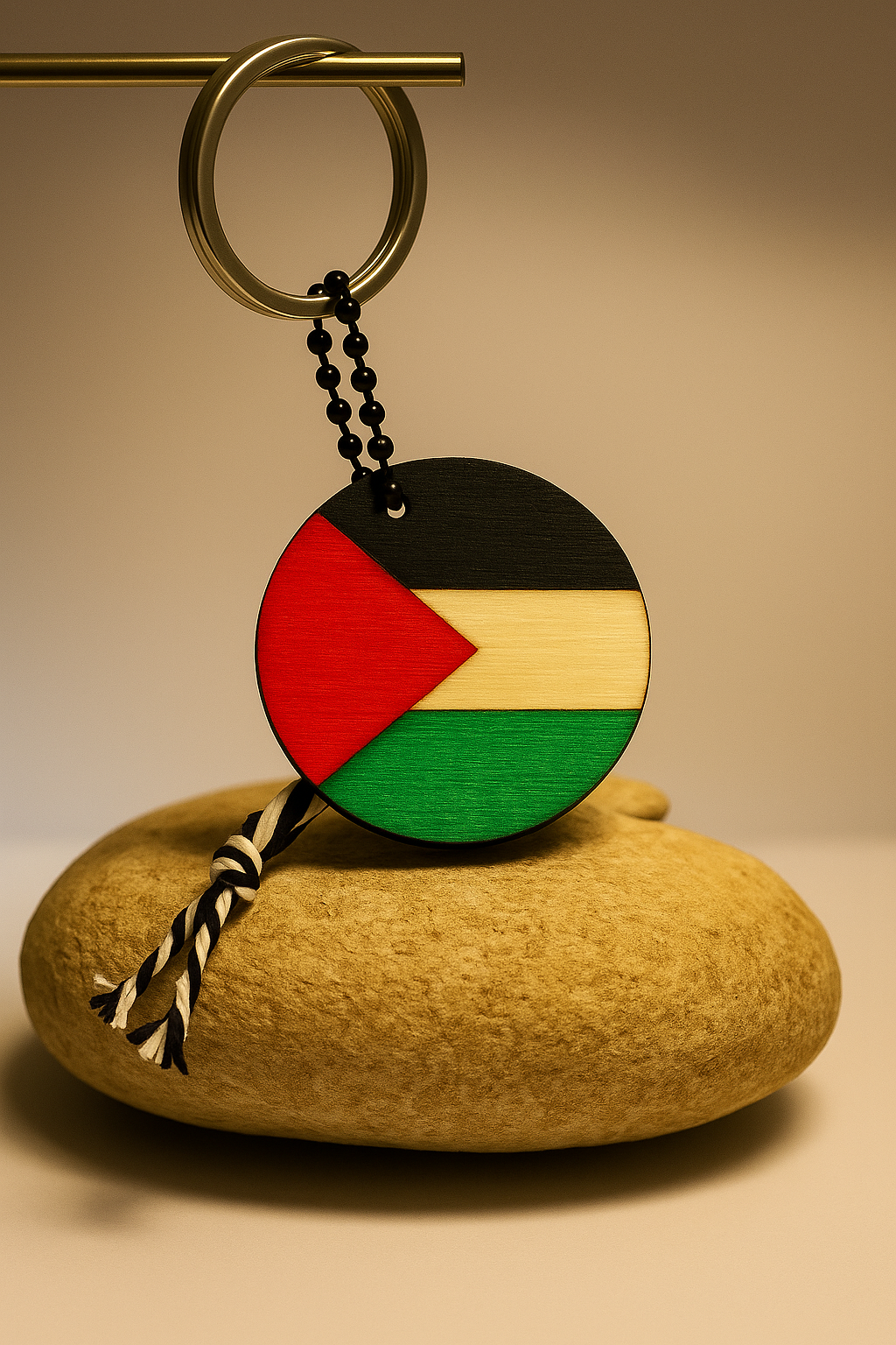 Personalised Palestine Flag Circle Keyring with Name