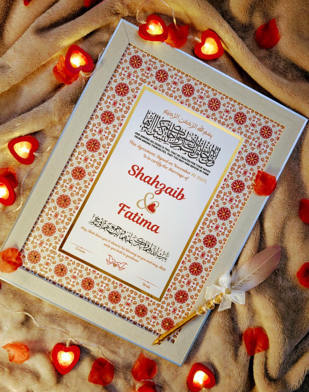 Personalised Luxury Eternal Bond Nikkah Certificate
