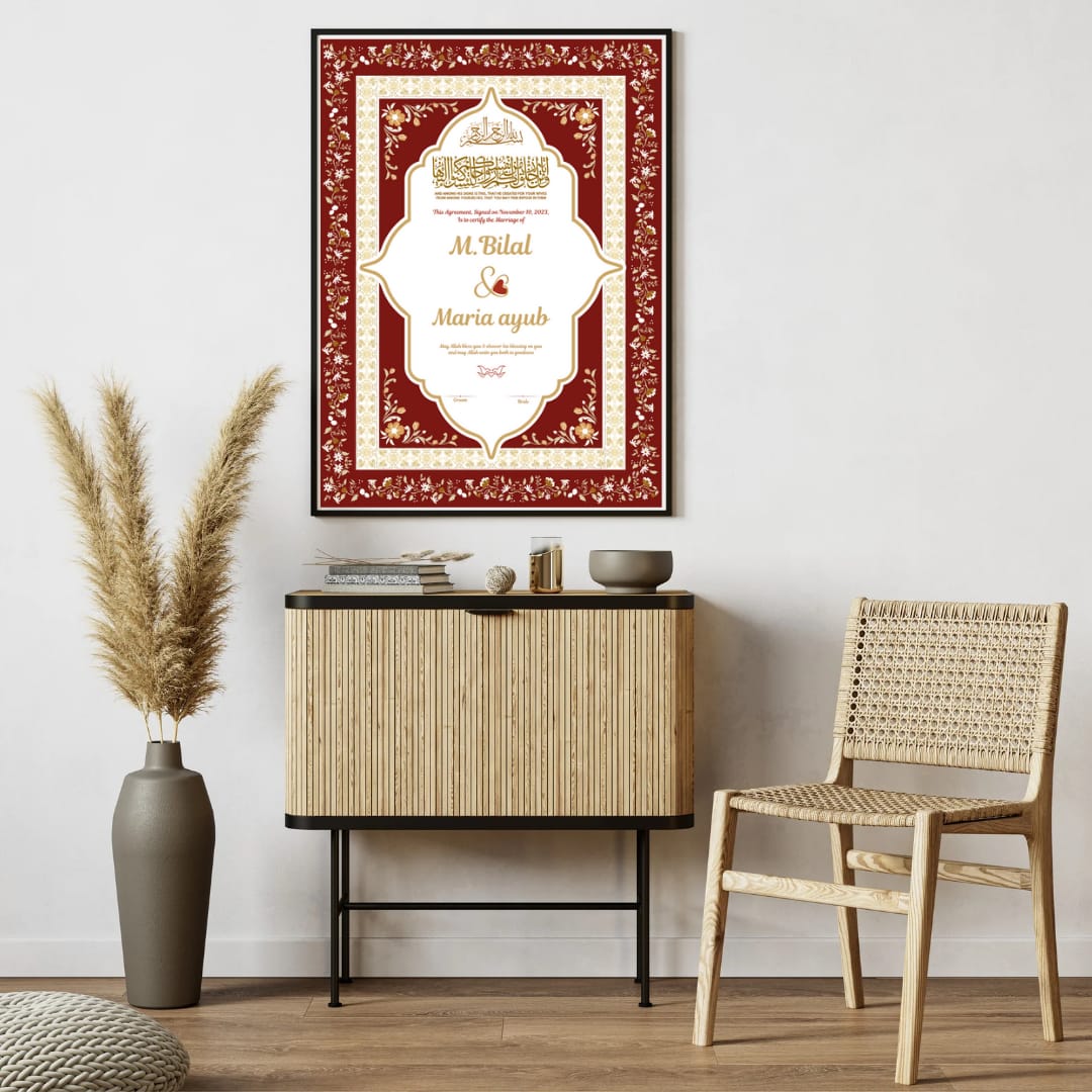 Personalised Luxury Love Journey Nikkah Certificate