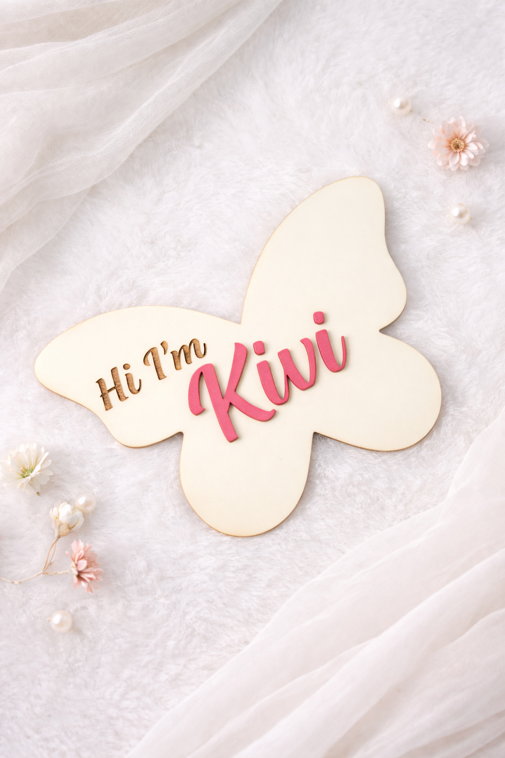 Butterfly Baby Name Sign Badge