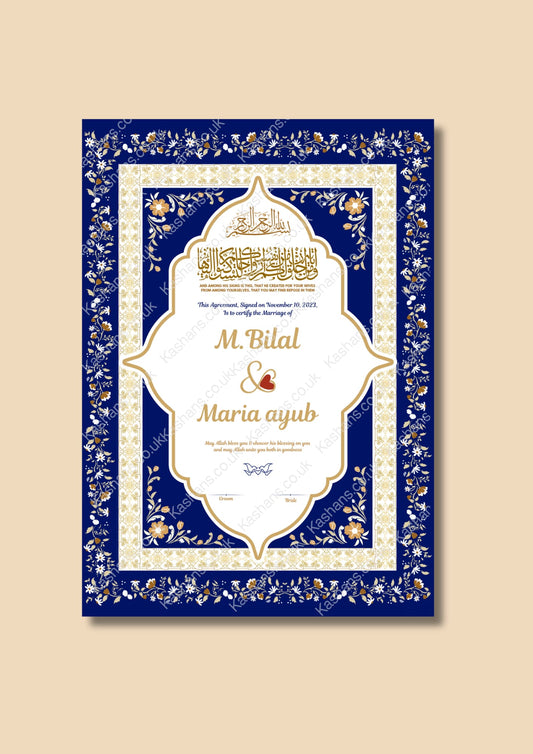 Personalised Luxury Royal Promise Nikkah Certificate