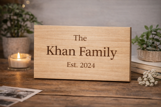 Personalised Family Name Wood Plaque
