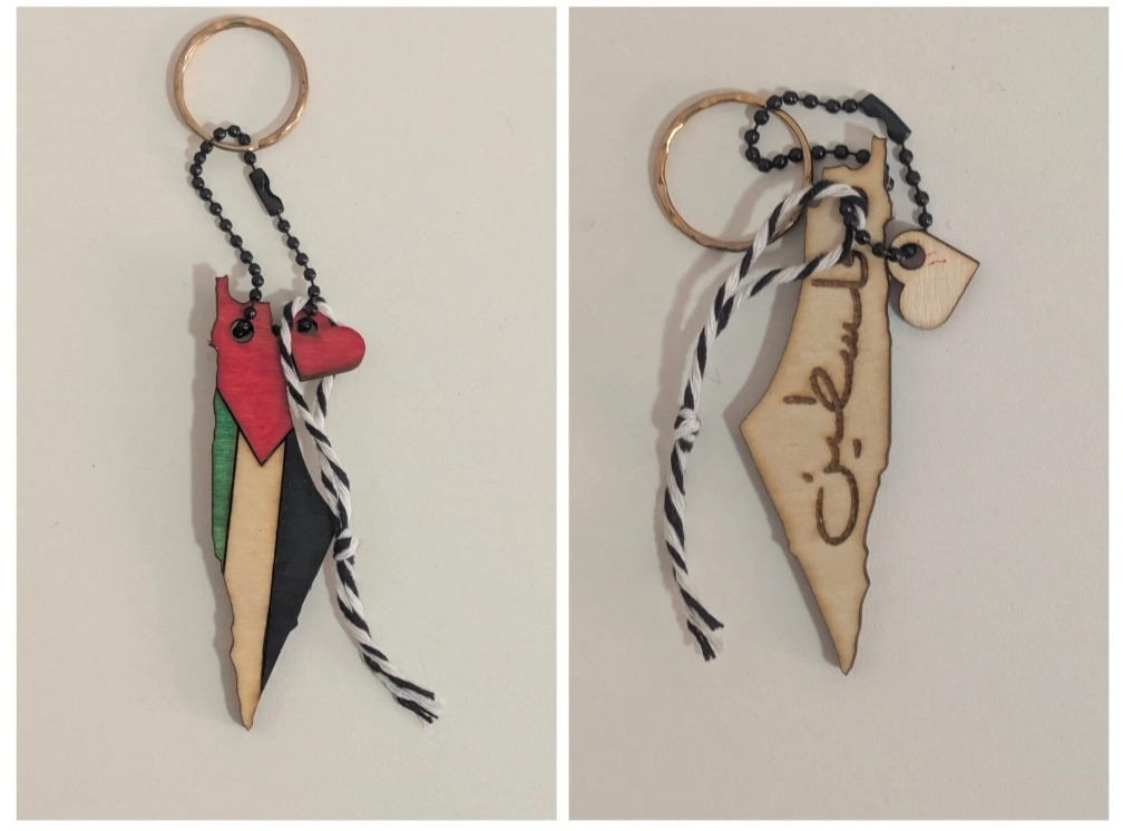 Palestine Map and Flag Keyring